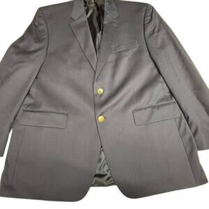 "Chaps" Navy Blue Mens Blazer Gold Buttons SZ 44R Pure New Wool Professional